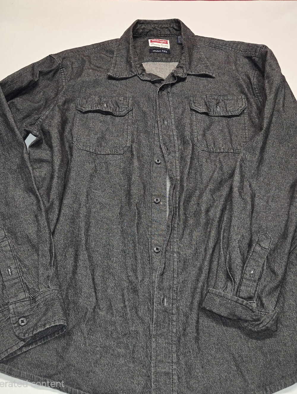 Wrangler premium quality comfort flex men's button up shirt size XL Black